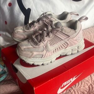 Nike Kids Light Pink Mesh and White Athletic Sneakers